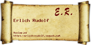 Erlich Rudolf névjegykártya
